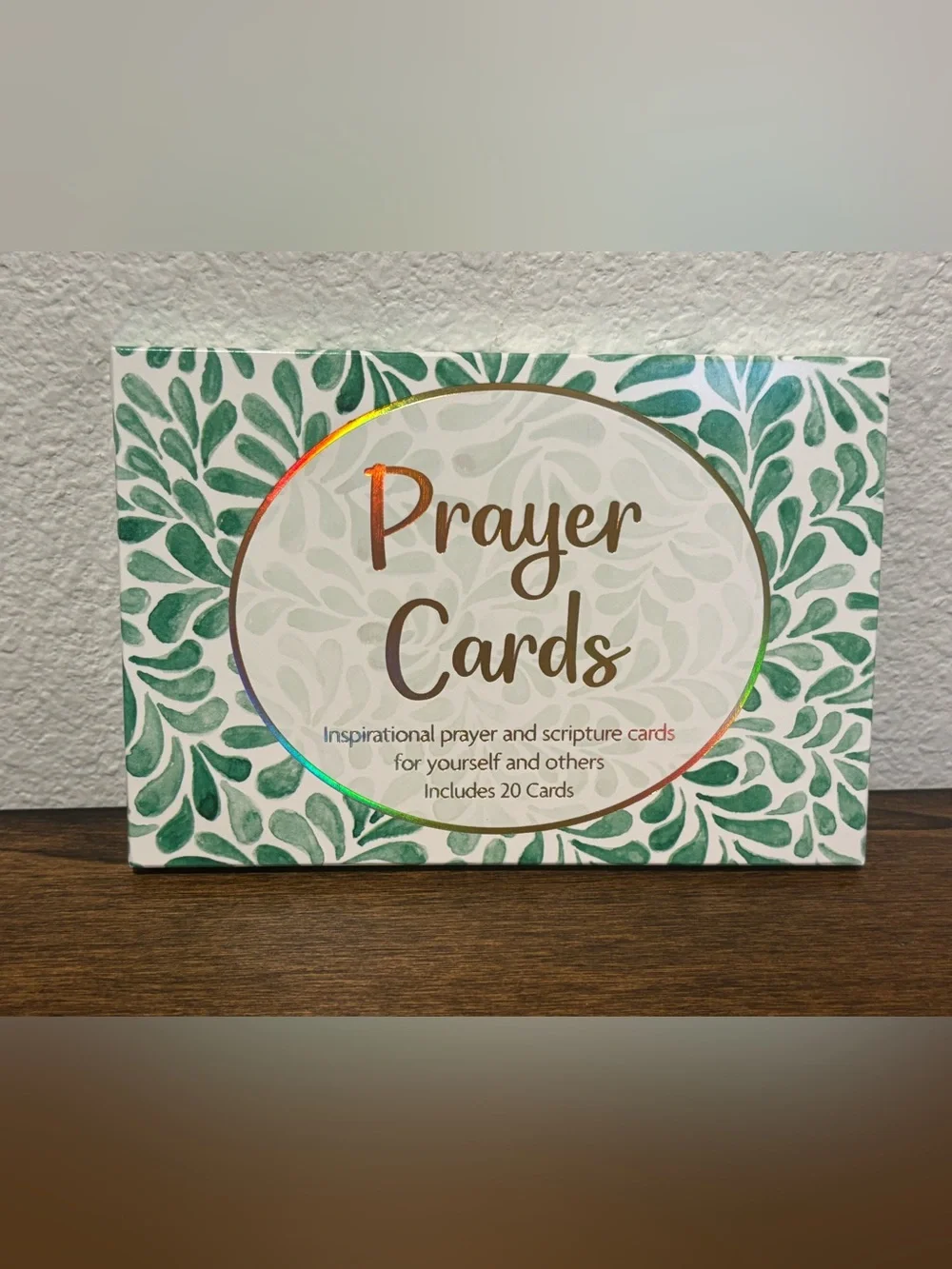 Set of 20 Prayer Cards - Green Leaf Accent